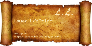 Lauer Lőrinc névjegykártya