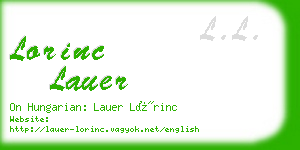 lorinc lauer business card